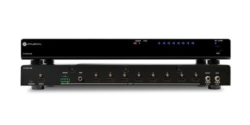 Atlona AT-RON-448 HDMI Splitter Distribution Amplifier Front and Back View of Unit