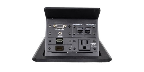 FSR TB-IPS-KITB Pop Up AV Table Box with 1 AC, 1 HDMI, 1 VGA, 2 Data, 1 ...