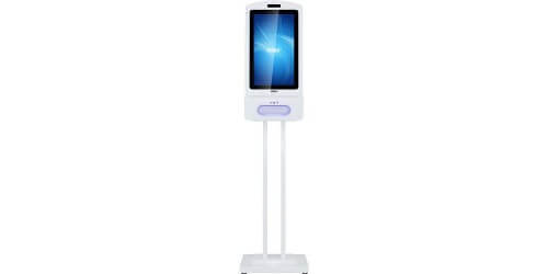 Front View Touchless Freestanding Hand Sanitizer Kiosk with Digital Display