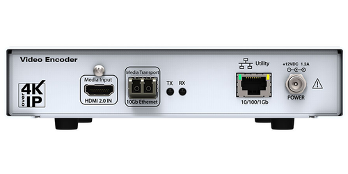 HDMI 2.0 Input Fiber Ethernet Encoder Rear Port View ZeeVee Z4KENCF3 - Main View