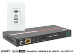 Hall Research EX-4KU USB and HDMI Wall Plate and Receiver Kit