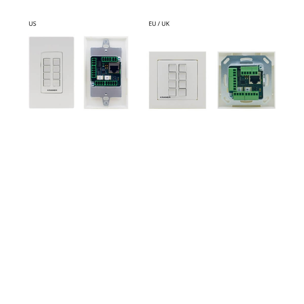 Kramer AV RC-308 (W/B) 8-button PoE and I/O Control Keypad - Conference ...