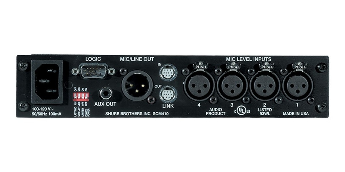 Shure SCM410 4Channel Automatic Mixer IntelliMix Technology