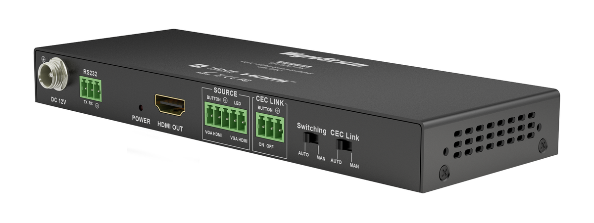WyreStorm SW-0201-4K VGA & 4K HDMI Auto Switcher w/ HDMI Out, HDCP 2.2 ...