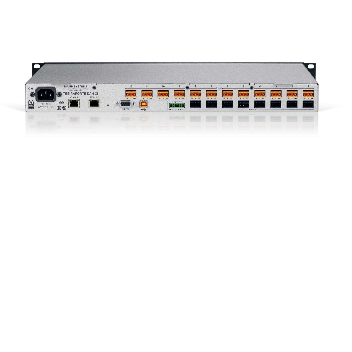 Chanelo Tesira TesiraFORTE DAN CI Fixed I/O DSP with 12 analog inputs, 8 analog ...