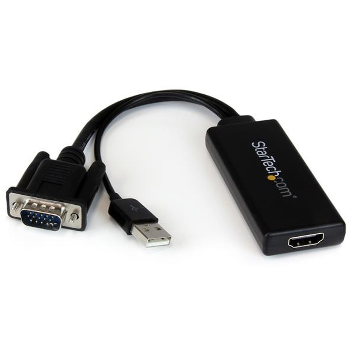 StarTech VGA2HDU Portable VGA to HDMI Adapter w/ USB Power & Audio
