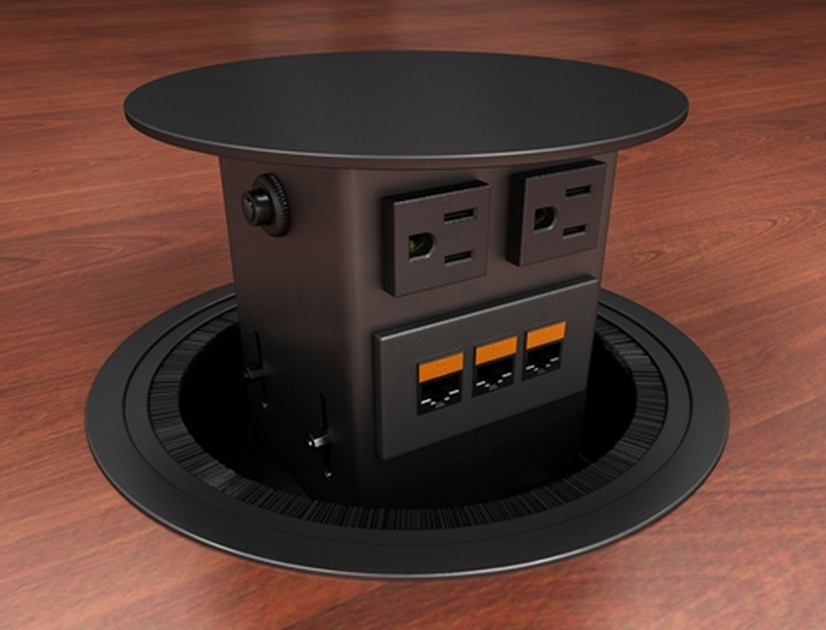 Desk Power Strip With USB Recessed Mounted Desktop Power Outlet 2 Outlets 3 USB Ports (15W/3A) Flat Power Plug, Charge Station For Table Cabinet Sofa Counter (3A/15W